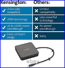 Kensington K32850WW MD120U4 USB4 (Thunderbolt 4) Portable Dock