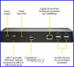 Kensington SD4700P USB-C Dock Docking Station For Laptops NEW
