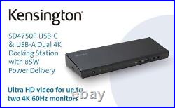 Kensington SD4750P USB-C & USB 3.0 Dual 4K Docking Station Brand new Sealed