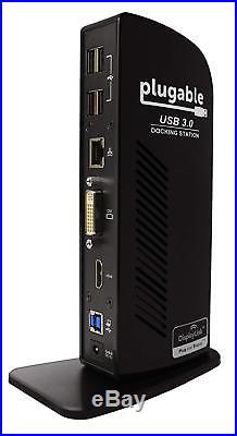 Laptop Docking Station Plugable USB 3.0 Universal for Windows Gigabit Ethernet