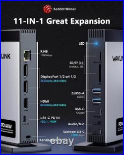 Laptop Docking Station Triple Display (Single 8K/Dual 4K), USB C Dock 125W PD3