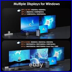 Laptop Docking Station USB C Triple Display (Single 8K/Dual 4K), 125W PD3.1 Pas