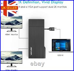 Laptop Docking Station, WAVLINK USB 3.0 Universal Laptop Docking Station Dual Vi