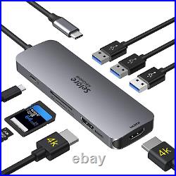 Laptop USB C Docking Station 14 in 1 Dual HDMI Monitor Multiport Adapter with 4K