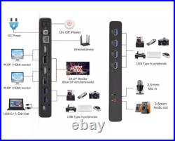 Laptop Universal Docking Station 5K WAVLINK USB C up to 5120x2880 60Hz Dual 4K Laptop Universal Docking Station 5K WAVLINK USB C up to 5120x2880 60Hz Dual 4K