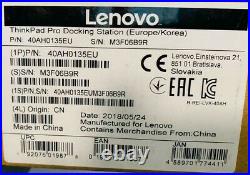 Lenovo 40AH0135EU ThinkPad Pro Docking Station USB C, 135W, Lockable, 2 D ++
