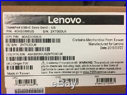 Lenovo 40AS0090US GEN 2 Thinkpad USB-C Docking Station Brand New