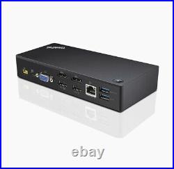 Lenovo ThinkPad USB-C Docking Station Universal 4K Dual Display HDMI DP, Power