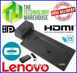 Lenovo Thinkpad Ultra Docking Station 40AJ USB C + HDMI + Optional 135w PSU