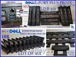 Lot of 10X Genuine Dell E-Port Plus PR02X USB 3.0 Docking Station for DellSeries
