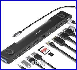 MST 12 Port USB C Docking Station Multifunction Adapter