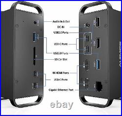 MacBook Pro Docking Station Dual Monitor, 14 in 2 Triple Display USB C Dock Hub