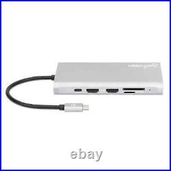 Manhattan USB-C Dock/Hub with Card Reader and MST Ports (x10) Ethernet 4K HD