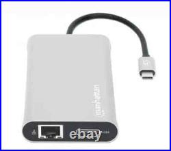 Manhattan USB-C Dock/Hub with Card Reader and MST Ports (x10) Ethernet 4K HD