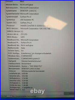 Microsoft Surface Pro 4 I5-6300 CPU 4 GB Type Cover blau Dockingstation HDMI USB