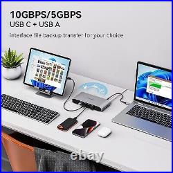 Minisopuru Laptop Docking Station with USB C Monitor, 15 in 1 USB C