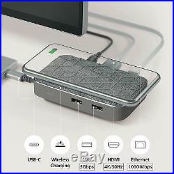 Moshi Symbus Q 6-In-1 USB-C Hub, Docking Station With 15W Wireless Charger 4K