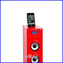 Music tower Soundtower Ipod Iphone Docking Station SD AUX USB BigBen Glossy Red