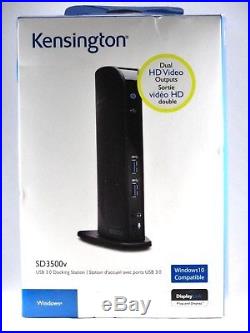 NEW Kensington SD-3500v USB 3.0 Universal Docking Station, Sealed