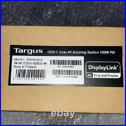 NEW Targus DOCK192-A USB-C Dual 4K Video Docking Station 100W PD? UK STOCK DELI