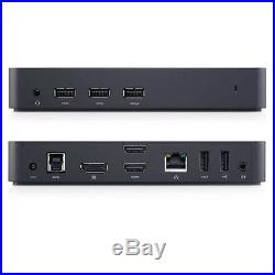 New Dell D3100 USB 3.0 UHD 4K Triple Video Port Replicator Docking Station