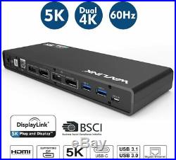 New Wavlink Universal USB-C/3.0 Ultra 4/5K Dual Video Docking Station HDMI RJ45