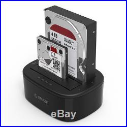 ORICO 2 Bay 2.5/3.5 SSD Hard Drive USB 3.0 Clone Docking Station HDD Enclosure