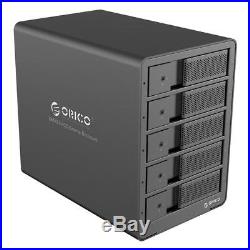 ORICO 5-Bay 10TB USB 3.0 Raid 3.5in HDD Enclosure Box Tool Free Docking Station