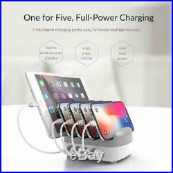 ORICO 5-Port × 2.4A USB Charging Station Fast Charger Plug Dock Slot iPhone iPad