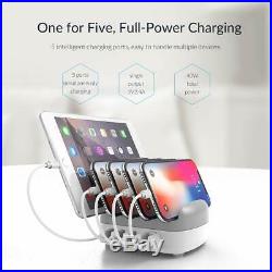 ORICO 5 Port × 2.4A USB Charging Station Fast Charger Plug Dock Slot iPhone iPad