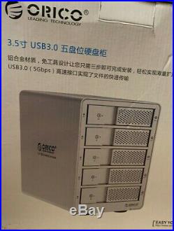 ORICO 9558U3 5Bay 3.5 USB3 SATA External Enclosure HDD Docking Station (Silver)