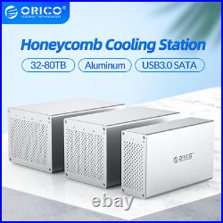 ORICO Honeycomb Cooling Multi Bay 3.5'' Aluminum HDD Docking Station 32-80TB SAT