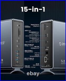 ORICO Thunderbolt 3 Docking Station 15-in-1 40Gbps USB C Docking Station TB3-S4 ORICO Thunderbolt 3 Docking Station 15-in-1 40Gbps USB C Docking Station TB3-S4