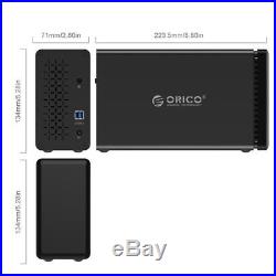 Orico 2 Bay USB HUB 3.0 SATA Hard Drive Dock HHD Docking Station with Raid Black