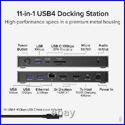 Plugable 11-in-1 USB C Docking Station Dual Monitor USB4 100W Laptop BoxN#3