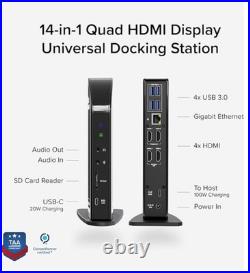Plugable 14-in-1 USB C Docking Station with 4x HDMI with 100W Charging Plugable 14-in-1 USB C Docking Station with 4x HDMI with 100W Charging