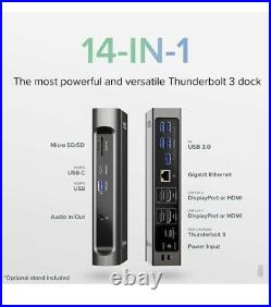 Plugable 14-in-1 USB-C and Thunderbolt 3 Dock Compatible with Mac and Windows