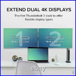 Plugable Thunderbolt 3 Dock with 2x DP & 96W charging. Compatible with MacBook