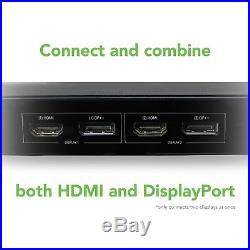 Plugable USB 3.0 & USB-C 4K Horizontal Dual Monitor Docking Station (DP, HDMI)