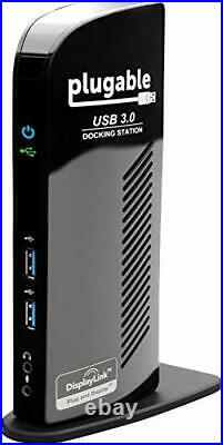 Plugable USB 3.0 Universal Laptop Docking Station Dual Monitor for Windows Dual