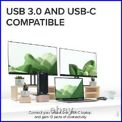 Plugable USB 3.0 and USB-C Dual 4K Display Docking Station with DisplayPort & HDMI