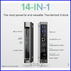Plugable USB-C Dock 14-in-1 with Thunderbolt 3 Certification, Up To 96W Charging