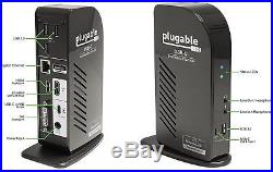 Plugable USB-C Triple Display Docking Station with Charging Support/Power for 3