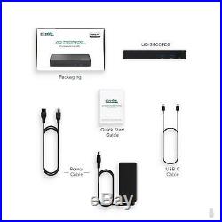 Plugable USB C Triple Display Docking Station with Laptop Charging, Thunderbolt 3