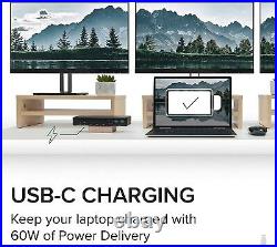 Plugable USB C Triple HDMI Docking Station with Charging for Windows or Mac