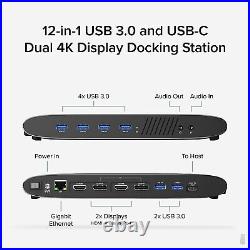 Plugable Universal Laptop Docking Station, 4K Dual Monitor, DisplayPort or HDMI