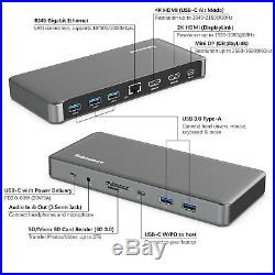 Premium USB-C Docking Station with HDMI Thunderbolt 3 and USB Type C MacBook Pro