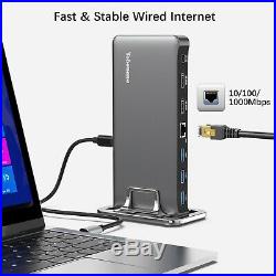 Premium USB-C Docking Station with HDMI Thunderbolt 3 and USB Type C MacBook Pro