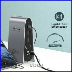 QGeeM 17 In 1 Quadrauple Display USB-C Hub With Dual 4K Hdmi Display