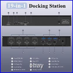 Quad 4K@60Hz USB C Universal Docking Station 100W Host Charging for Windows Mac